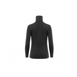 Warm, hard-wearing zip-neck polo shirt Aclima WoolTerry Polo Woman-Noir