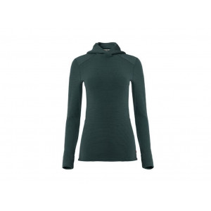 Warm merino wool sweater Aclima StreamWool Hoodie Woman-Green Pin