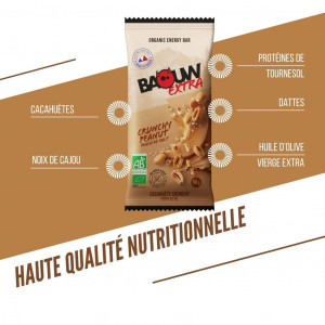 Baouw Organic Energy Bars Organic Extra Crunchy Bar - Peanut