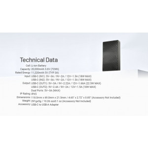 Nitecore NB20000 GEN3 Ultra Lightweight Power Bank