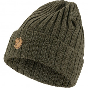 100% wool ribbed beanie Fjällräven Byron Hat - Olive Foncé/Dark Olive
