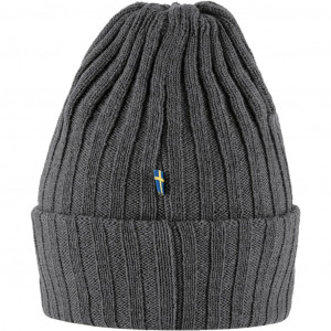 100% wool ribbed beanie Fjällräven Byron Hat - Gris Foncé/Graphite