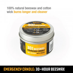 UCO 30-HR Emergency candle, beeswax