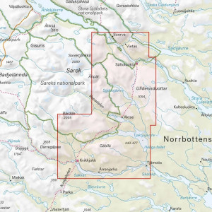 Carte randonnée Kungsleden : Saltoluokta–Kvikkjokk - 1:50 000 - Calazo