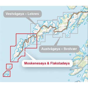 Carte Høyfjellskart Lofoten: Moskenesøya & Flakstadøya 1:30.000