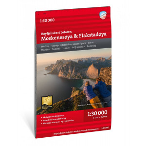 Carte Høyfjellskart Lofoten: Moskenesøya & Flakstadøya 1:30.000