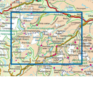 Carte de randonnée au 1:50 000 Breheimen Nasjonalpark