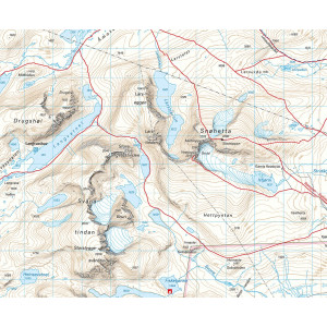 Carte de randonnée du Dovrefjell en Norvège  - Echelle 1:50 000