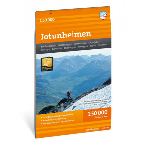 Carte de randonnée du Jotunheimen en Norvège  - Echelle 1:50 000