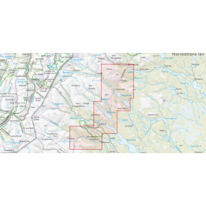 Carte randonnée  Kungsleden : Kvikkjokk–Adolfström - 1:50 000 - Calazo