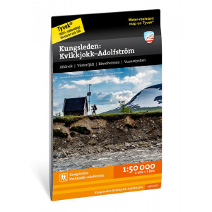 Carte randonnée  Kungsleden : Kvikkjokk–Adolfström - 1:50 000 - Calazo