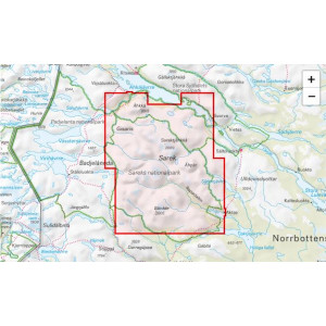 Carte du parc national du Sarek en Suède - Echelle 1:50 000