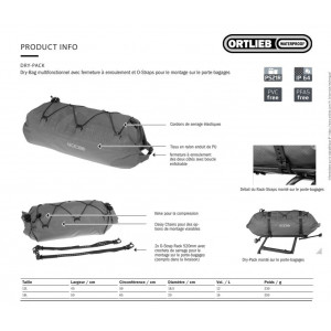 Waterproof, multifunctional bikepacking bag Ortlieb Dry-Pack - Sable/Dark Sand