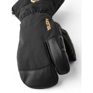 Warm, waterproof 3-finger leather gloves Hestra Army Leather Gore-Tex 3-fingers- Black
