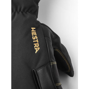 Warm, waterproof 3-finger leather gloves Hestra Army Leather Gore-Tex 3-fingers- Black