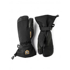 Warm, waterproof 3-finger leather gloves Hestra Army Leather Gore-Tex 3-fingers- Black