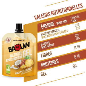 Organic energy gel Baouw Natural Gel Pineapple-Coconut