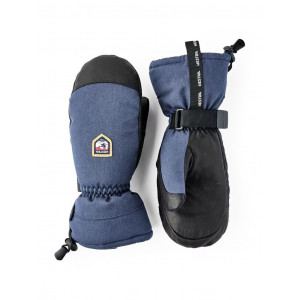 Warm, waterproof Hestra CZone Mountain Mitt in leather-Bleu Marine/Navy
