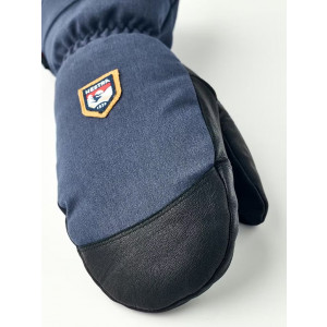 Warm, waterproof Hestra CZone Mountain Mitt in leather-Bleu Marine/Navy