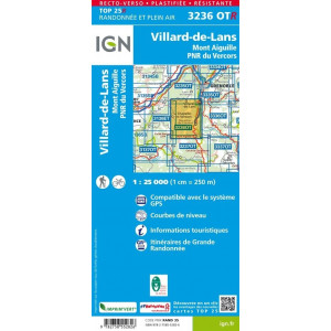 IGN Top25 3236 OTR Villard de Lans, Mont Aiguille, PNR du Vercors - Résistante
