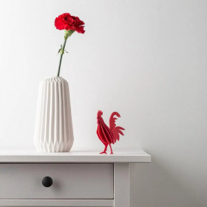 Coq en bois décoratif en bois de bouleau