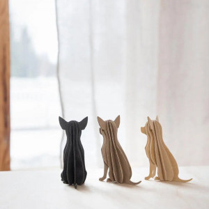 Lovi chien Chihuahua en bois décoratif en bois de bouleau