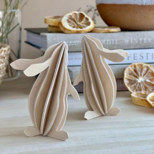Lapin en bois décoratif en bois de bouleau