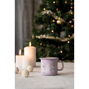 Moomin enamel mug Snowfall 2,5dl