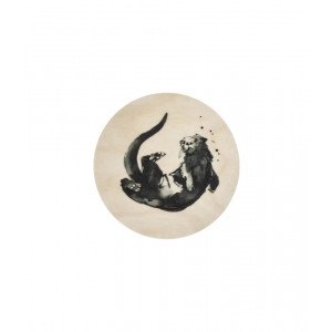 Sous-verre en bois Muurla Teemu Järvi coaster 10cm Loutre / otter