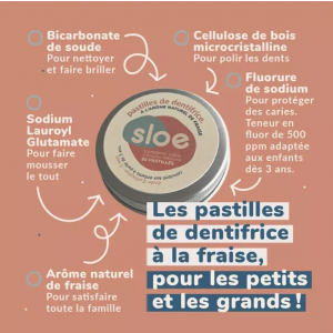 Sloé Toothpaste solid pastilles - Nomad with box - Strawberry