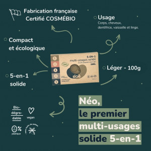 Sloé Neo multi-purpose solid 5 in 1 organic