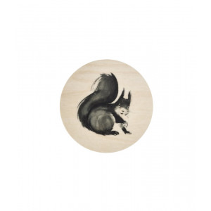 Sous-verre en bois Muurla Teemu Järvi coaster 10cm Ecureuil / Squirrel
