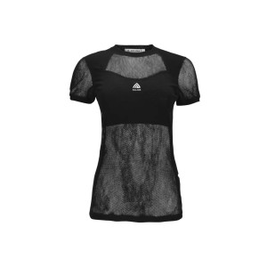 Short-sleeved base layer made from 100% merino wool knitwear Aclima WoolNet Light T-Shirt Woman- Jet Black