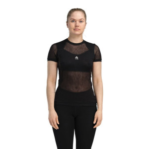 Short-sleeved base layer made from 100% merino wool knitwear Aclima WoolNet Light T-Shirt Woman- Jet Black