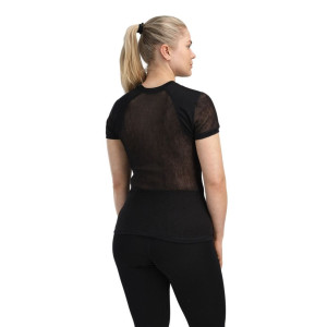 Short-sleeved base layer made from 100% merino wool knitwear Aclima WoolNet Light T-Shirt Woman- Jet Black