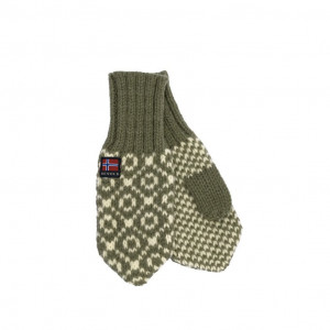 Devold Svalbard Wool Mitten-Vert-Olive/Offwhite