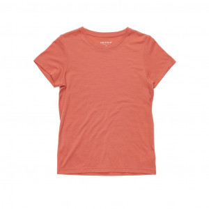 Lightweight short-sleeved T-shirt 100% merino wool Devold Classic Tee Woman - Rouge/Coral