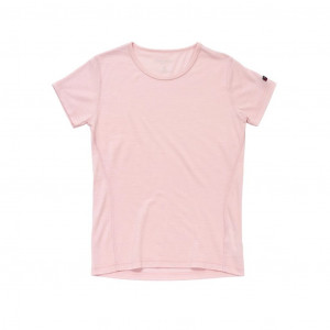 Short-sleeved T-shirt made from 100% merino wool Devold Breeze Merino 150 T-Shirt Woman - Rose/Chalk Pink