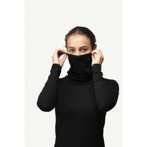 Thin, warm merino wool neck warmer Devold Breeze Merino 150 Headover - Noir