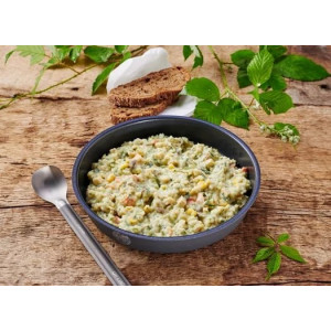 Poulet à la crème, riz et légumes - Trek’n eat 