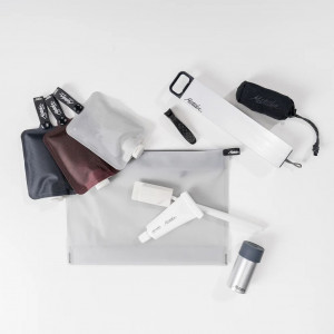 Ultra-light waterproof toiletry bag Matador FlatPak Zipper Toiletry Case - Gris clair/White