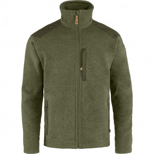 Warm hiking fleece jacket Fjällräven Buck Fleece Man - Forest Green/Laurel Green-Deep Forest