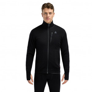 Merino wool zip-up jacket Aclima DoubleWool Jacket Man - Black
