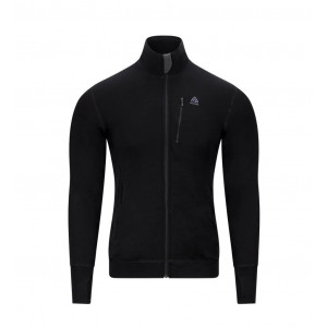 Merino wool zip-up jacket Aclima DoubleWool Jacket Man - Black