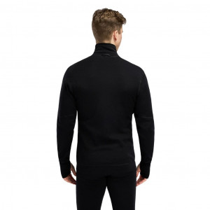 Merino wool zip-up jacket Aclima DoubleWool Jacket Man - Black