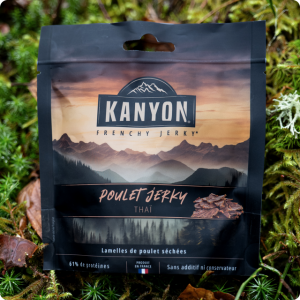 High protein dried meat snacks Kanyon Jerky Poulet Thaï