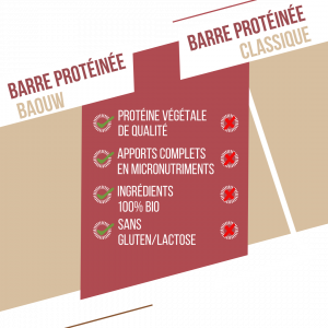 Baouw Barre protéinée Fruits rouges - Cajou