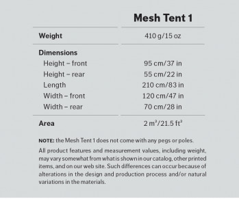 Dimensions Hilleberg Mesh Tent 1