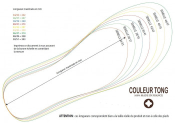 Dimensions Couleurs Tong