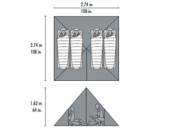 Dimensions Abri ultraléger Msr Front Range